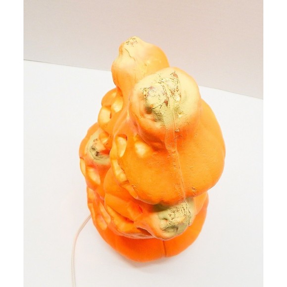 Gemmy Halloween Stacked Jack O Lantern Pumpkin Faces Foam Lighted 15 In Works - Picture 6 of 15